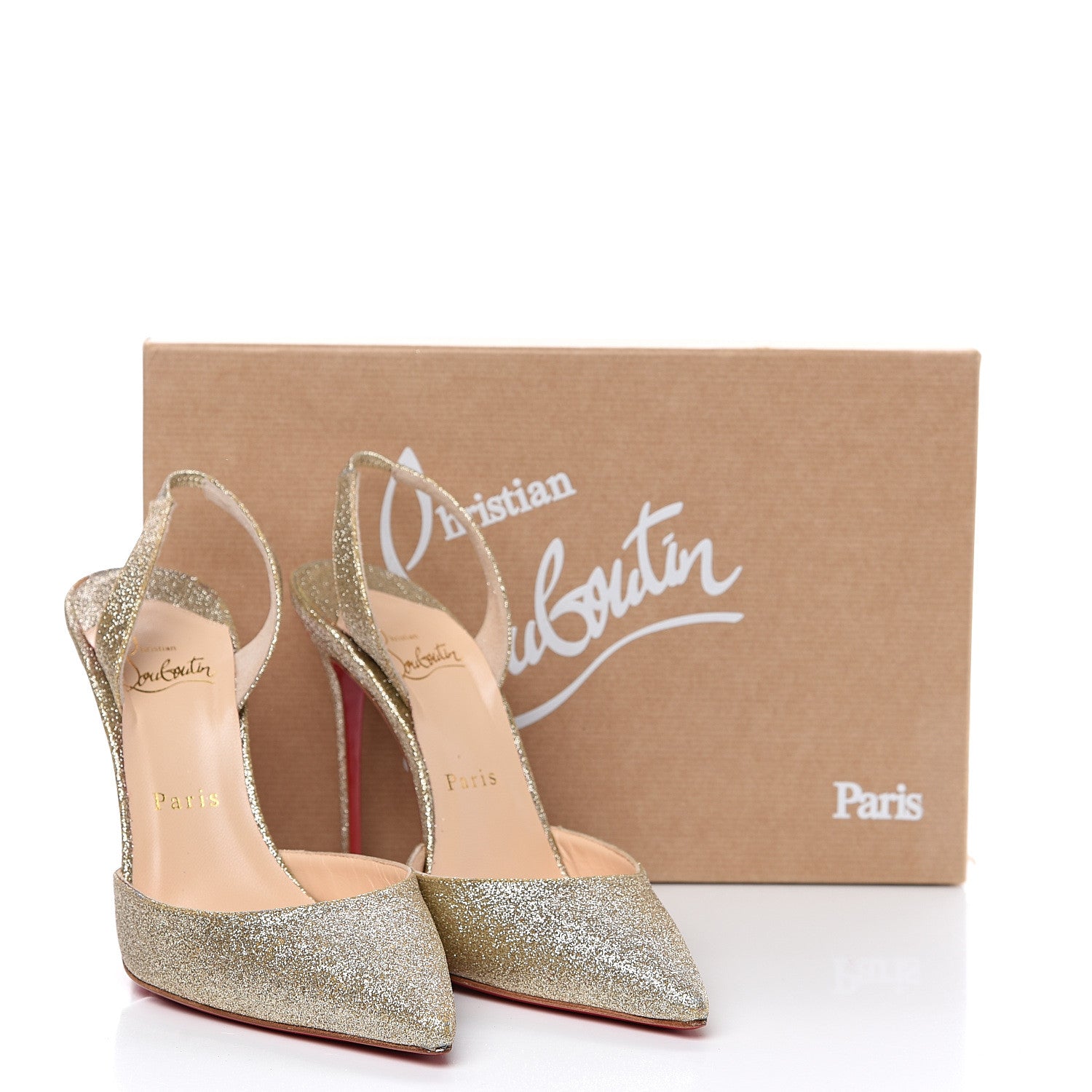 Christian Louboutin Glitter Ever 100 Pumps 38 Platine 12 of 12