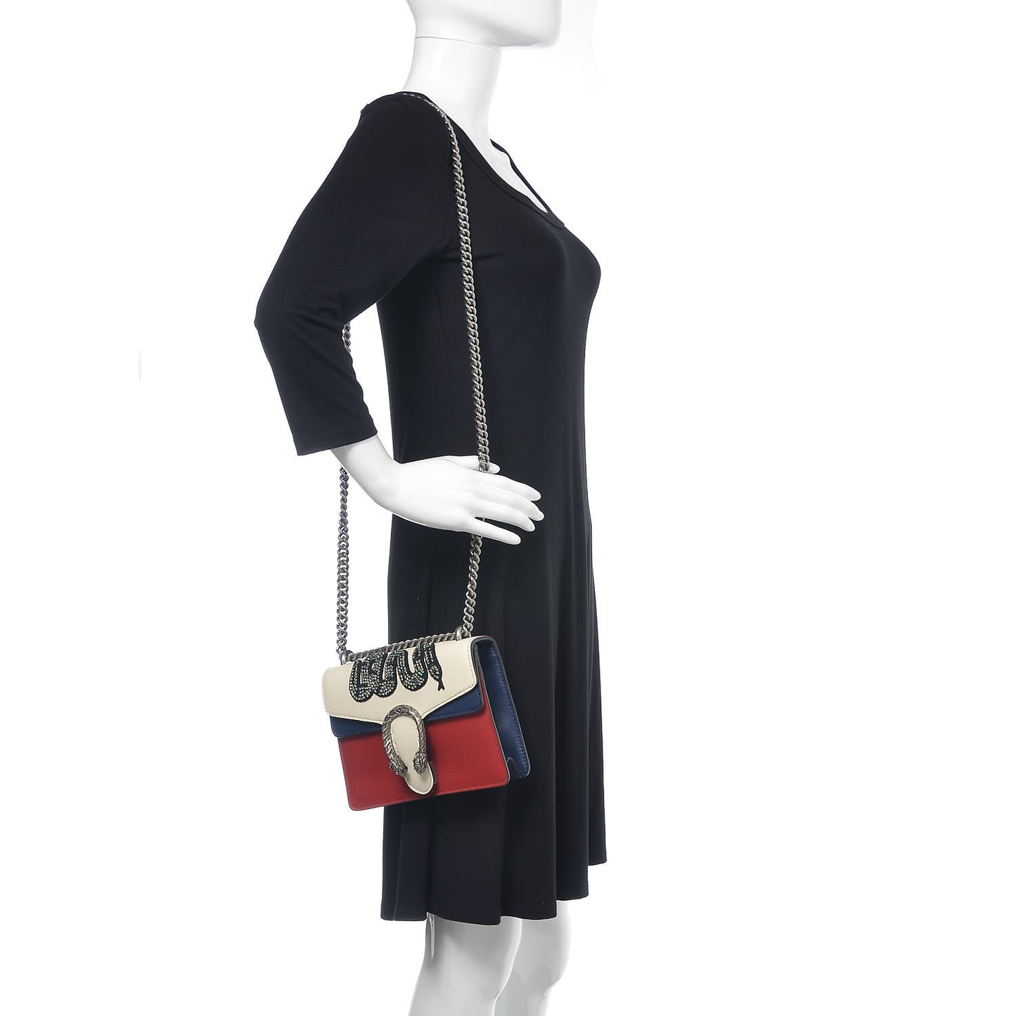 Calfskin Crystal Snake Embroidered Mini Dionysus Shoulder Bag Mystic White Hibiscus Red Blue Agata