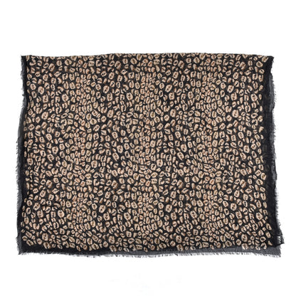 Fendi Silk FF Splash Stole Scarf Black Brown 1 of 3