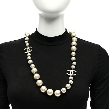Chanel Pearl Grosgrain CC Long Necklace Gold 2 of 4