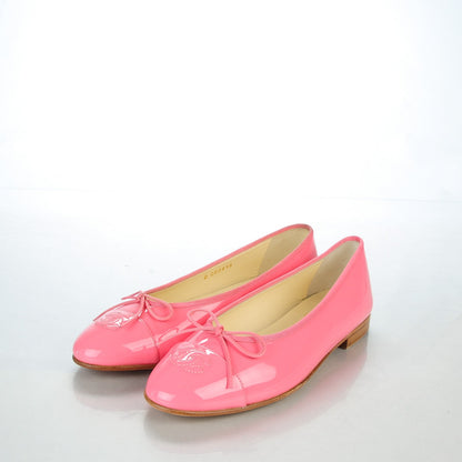 Chanel Patent CC Cap Toe Ballerina Flats 38.5 Pink 3 of 9