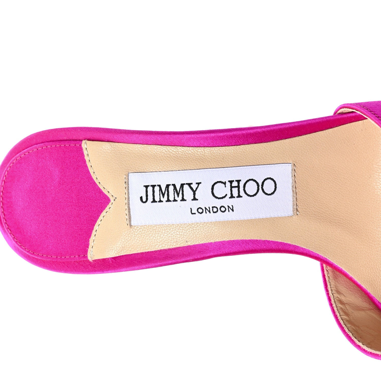 Jimmy Choo Satin Crystal Saeda 100 Sandals 37.5 Fuchsia 7 of 7