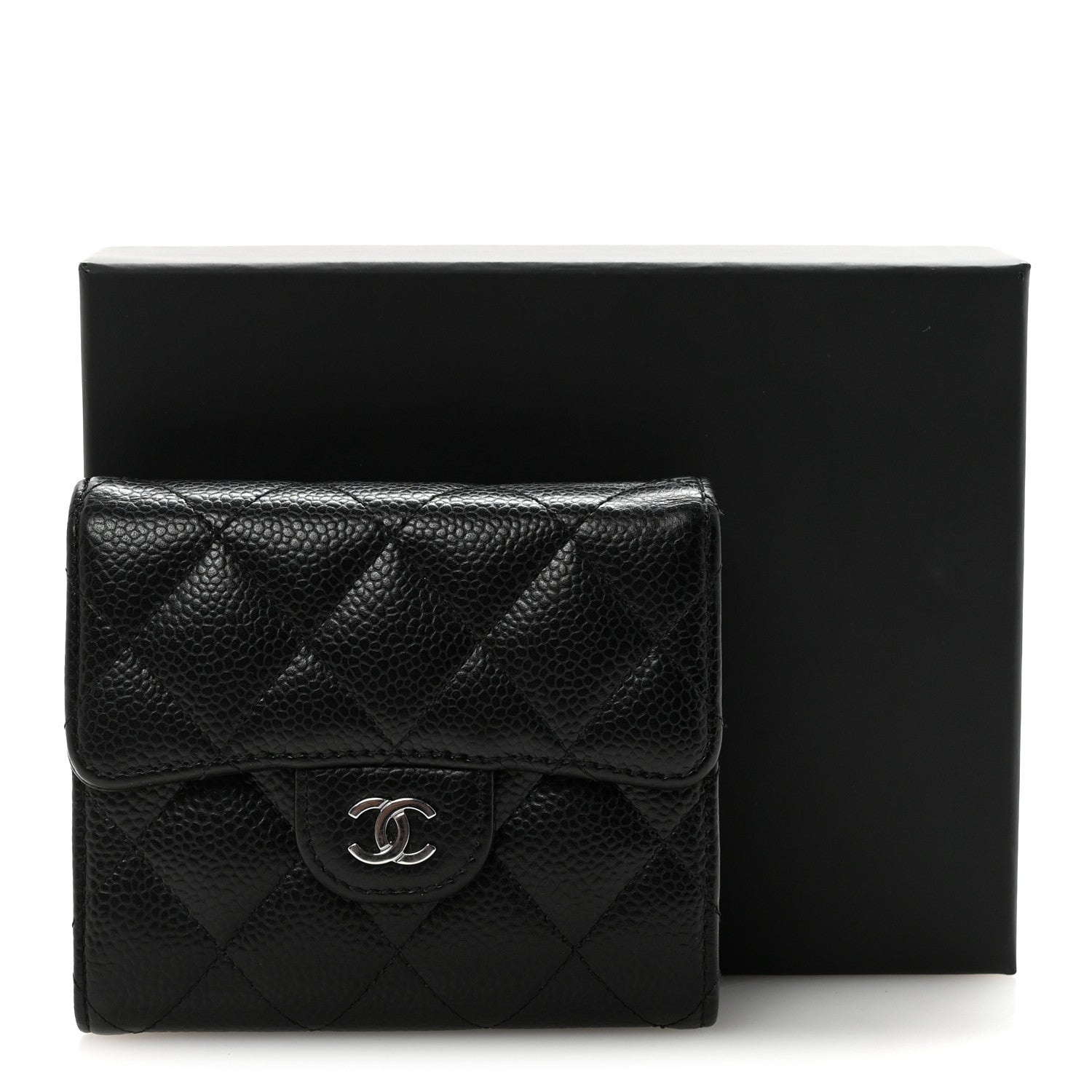Chanel Caviar Quilted Compact Flap Wallet Black 9 of 9