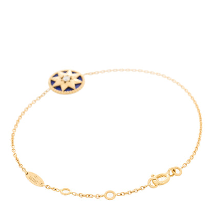 Christian Dior 18K Yellow Gold Lapis Lazuli Diamond Rose Des Vents Bracelet 2 of 4