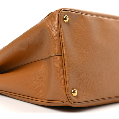 Prada Saffiano Large Galleria Double Zip Tote Caramel 7 of 8