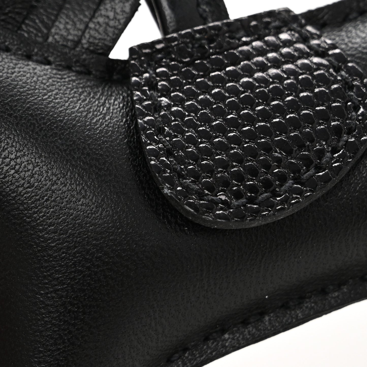 Milo Lambskin Lizard Touch Grigri Rodeo Horse Bag Charm PM So Black