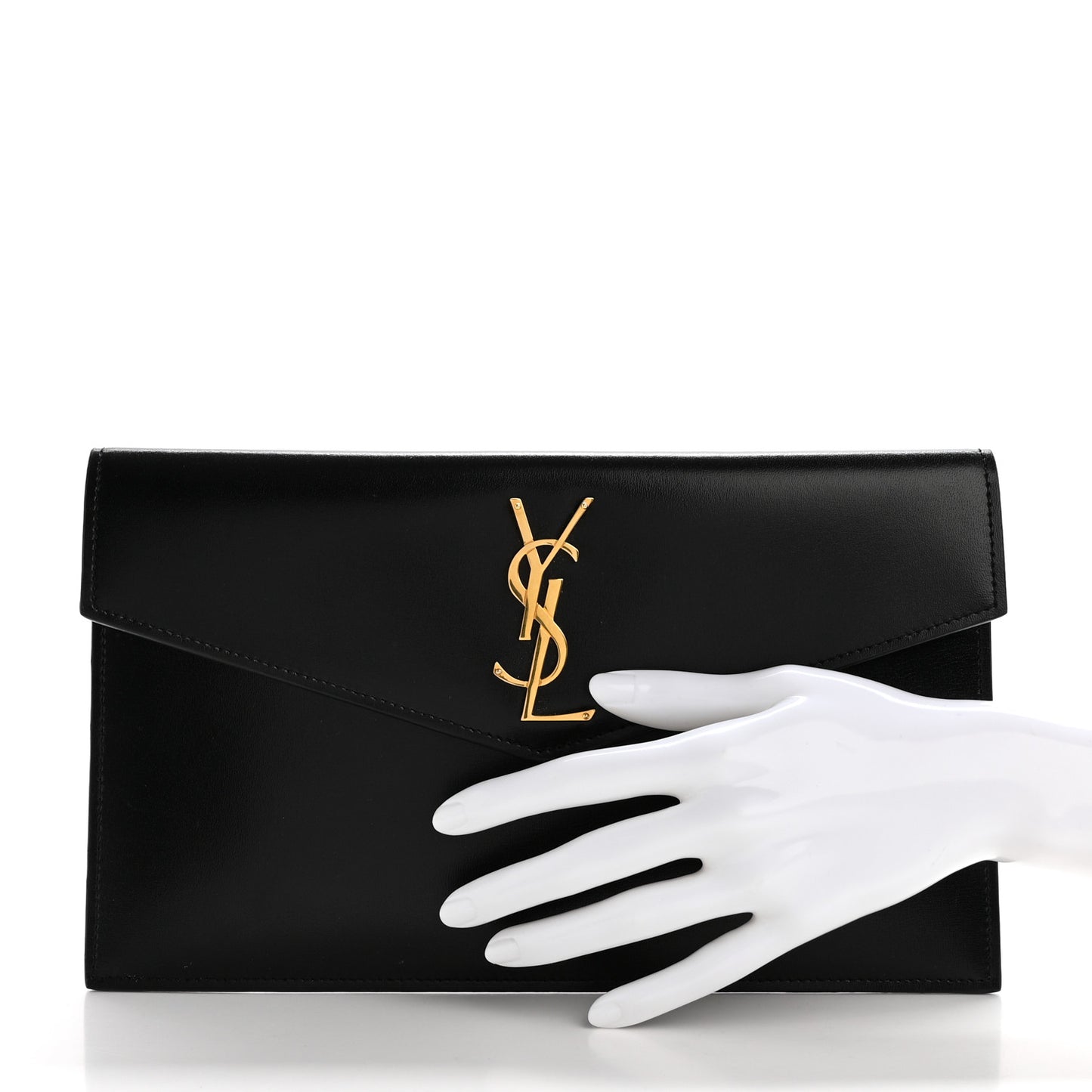 Smooth Shiny Calfskin Uptown Pouch Black