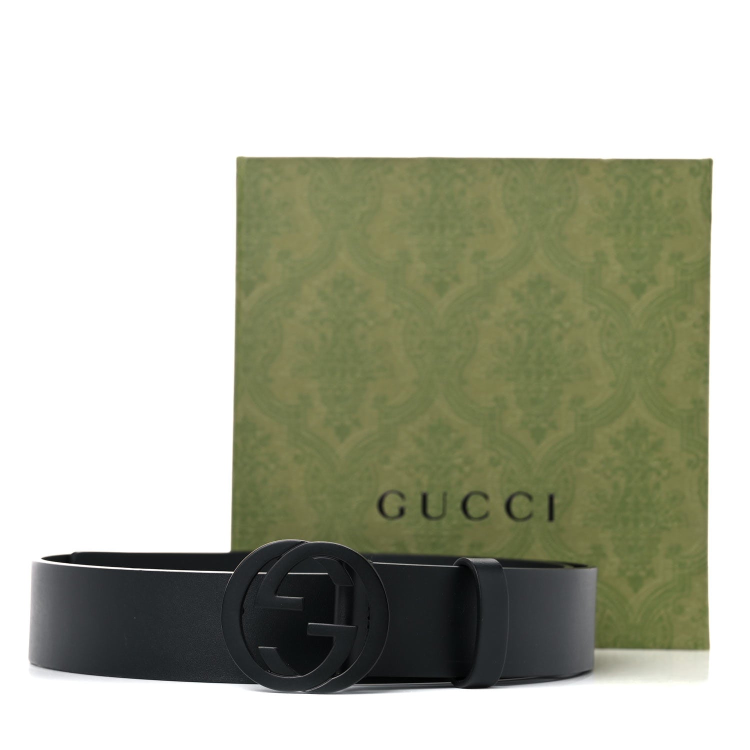 Gucci Selleria Calfskin Monochrome Interlocking G 37mm Belt 90 36 Black 5 of 5