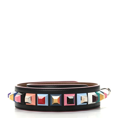 Fendi Vitello Dolce Plexiglass Bi-Color Studded Strap You Black Brownie Multicolor 2 of 4