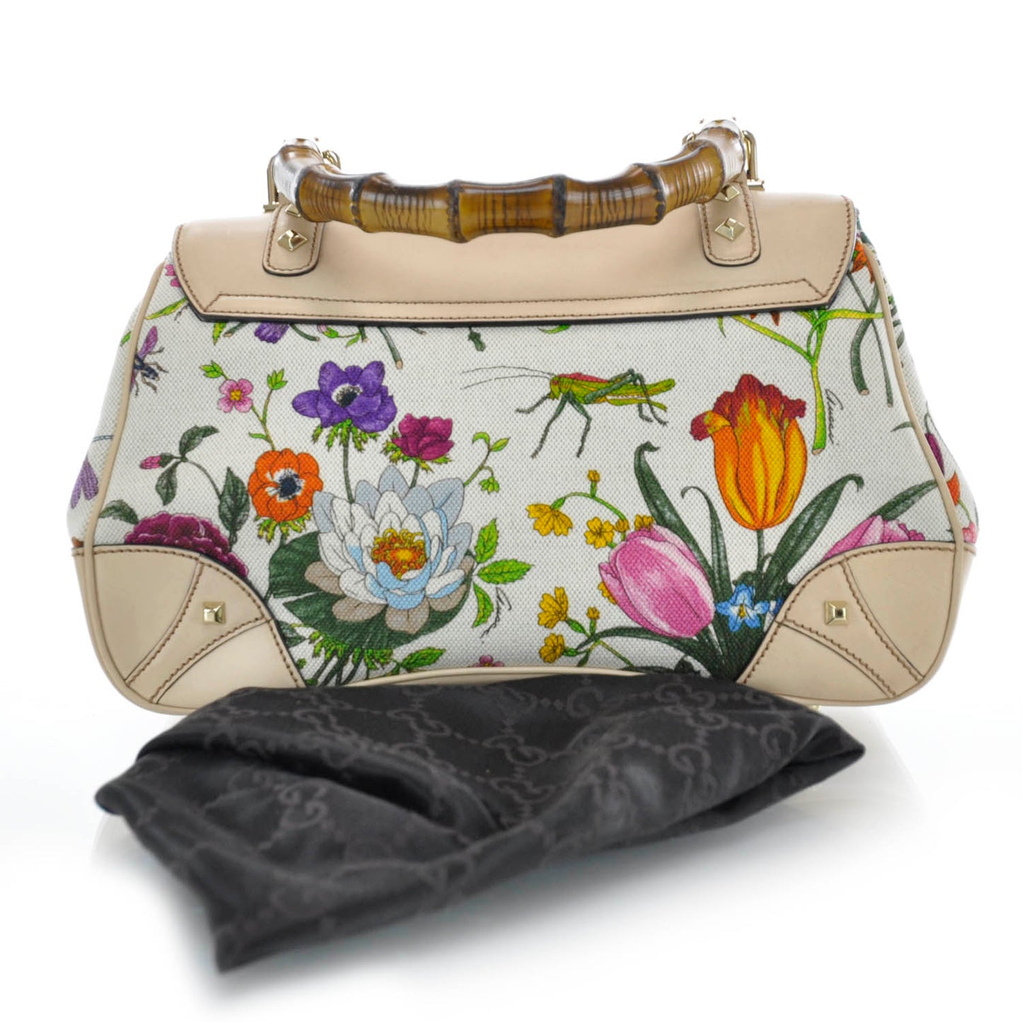 Floral Flora Bamboo Handle Bag