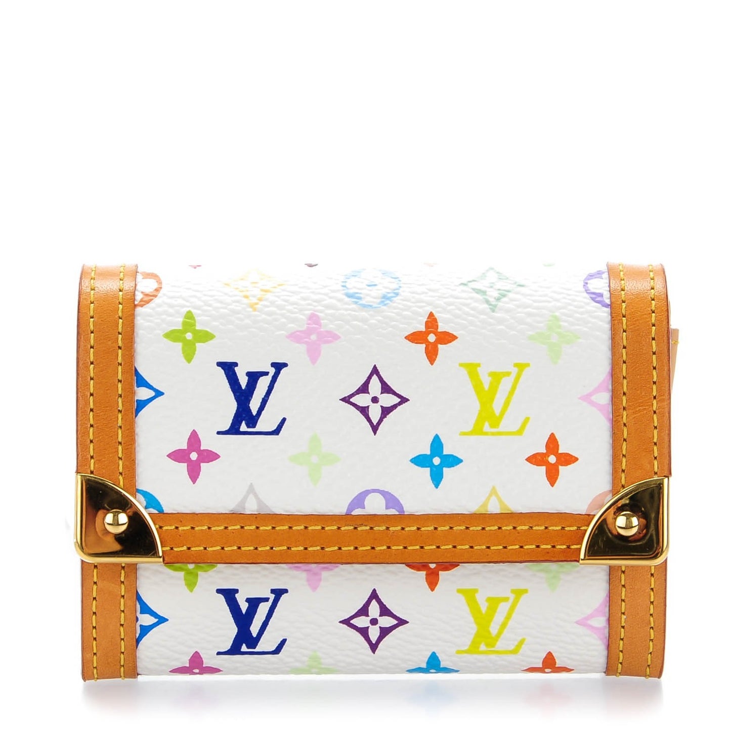 Monogram Multicolor Porte-Monnaie Plat Coin Purse White