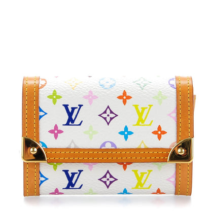 Louis Vuitton Monogram Multicolor Porte-Monnaie Plat Coin Purse White 1 of 6