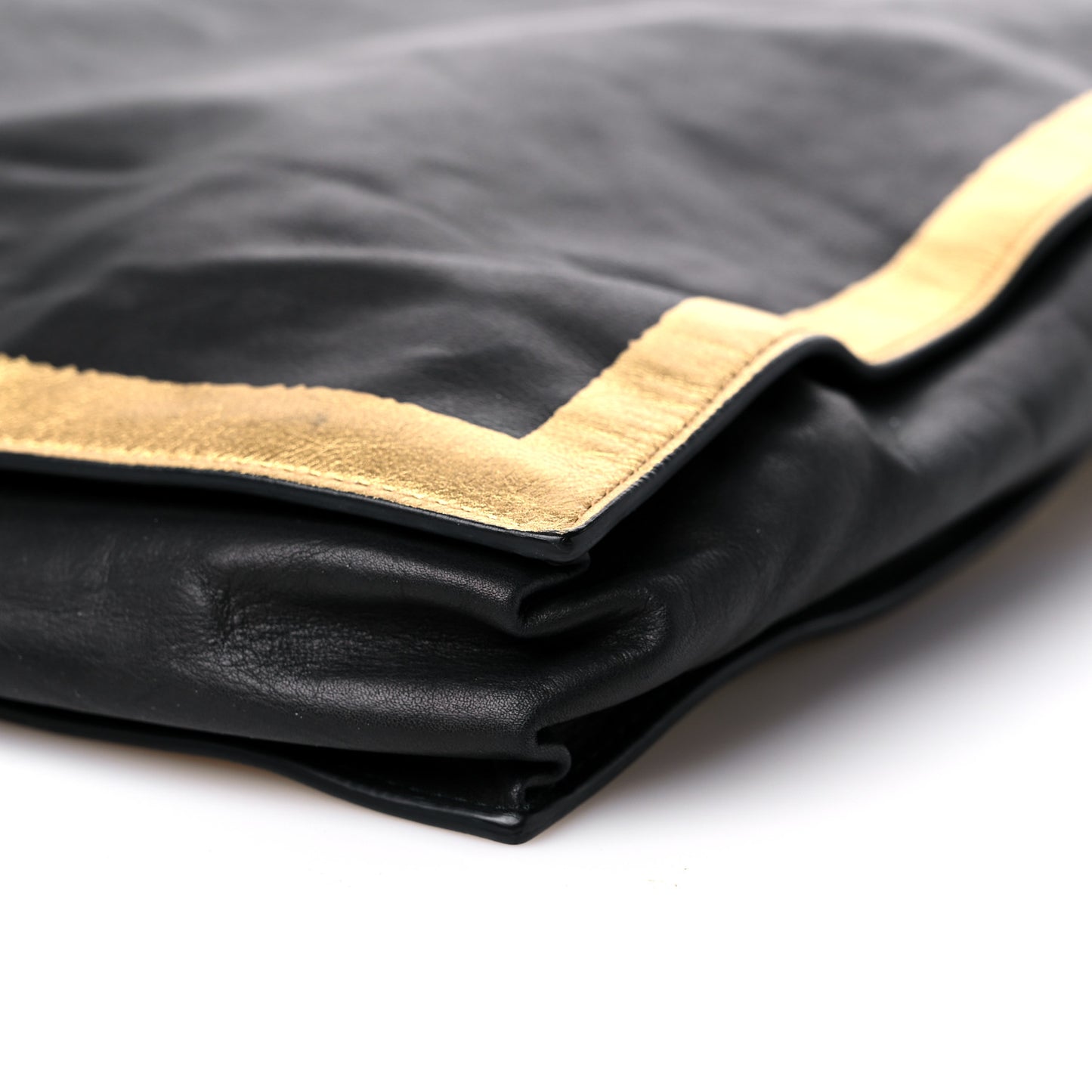 Nappa Metallic Tote Black Gold