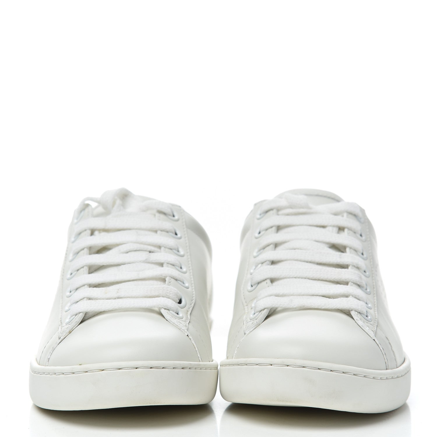 Gucci Calfskin Interlocking G Perforated Womens Ace Sneakers 35 White Wild Rose 2 of 14