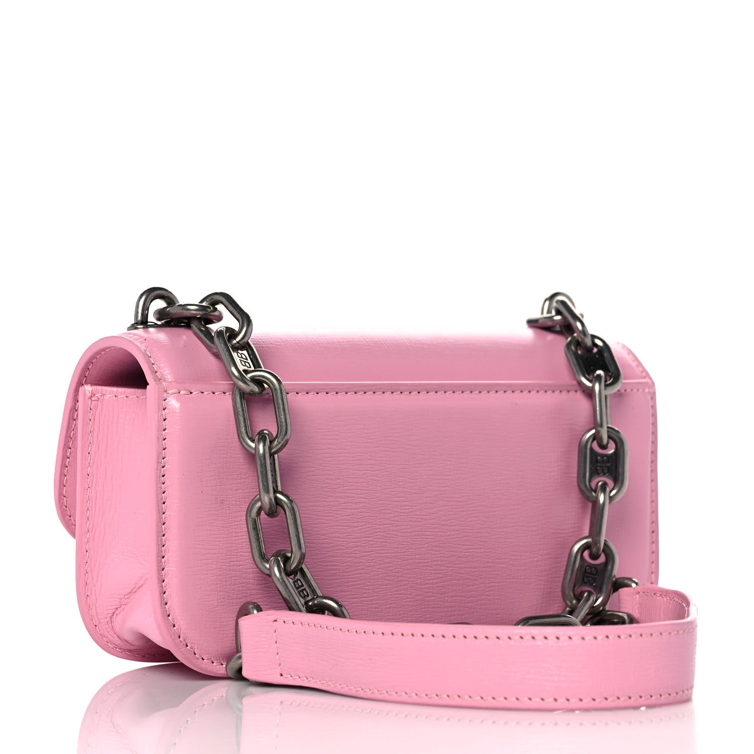 Balenciaga Calfskin Stripe Embossed Gossip Chain Bag XS Candy Pink 2 of 7