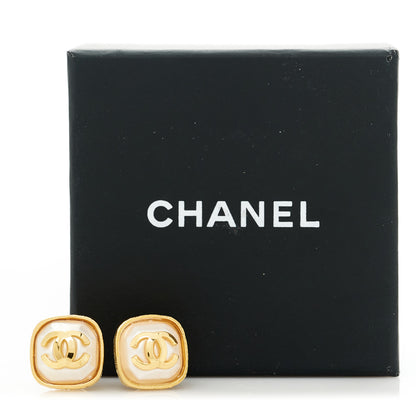 Chanel CC Square Earrings Gold 5 of 5