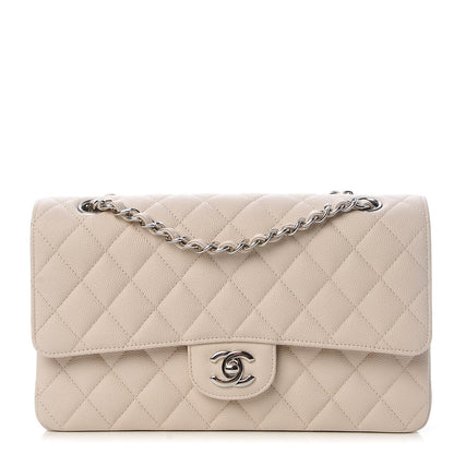 Chanel Caviar Quilted Medium Double Flap Light Beige 1 of 8
