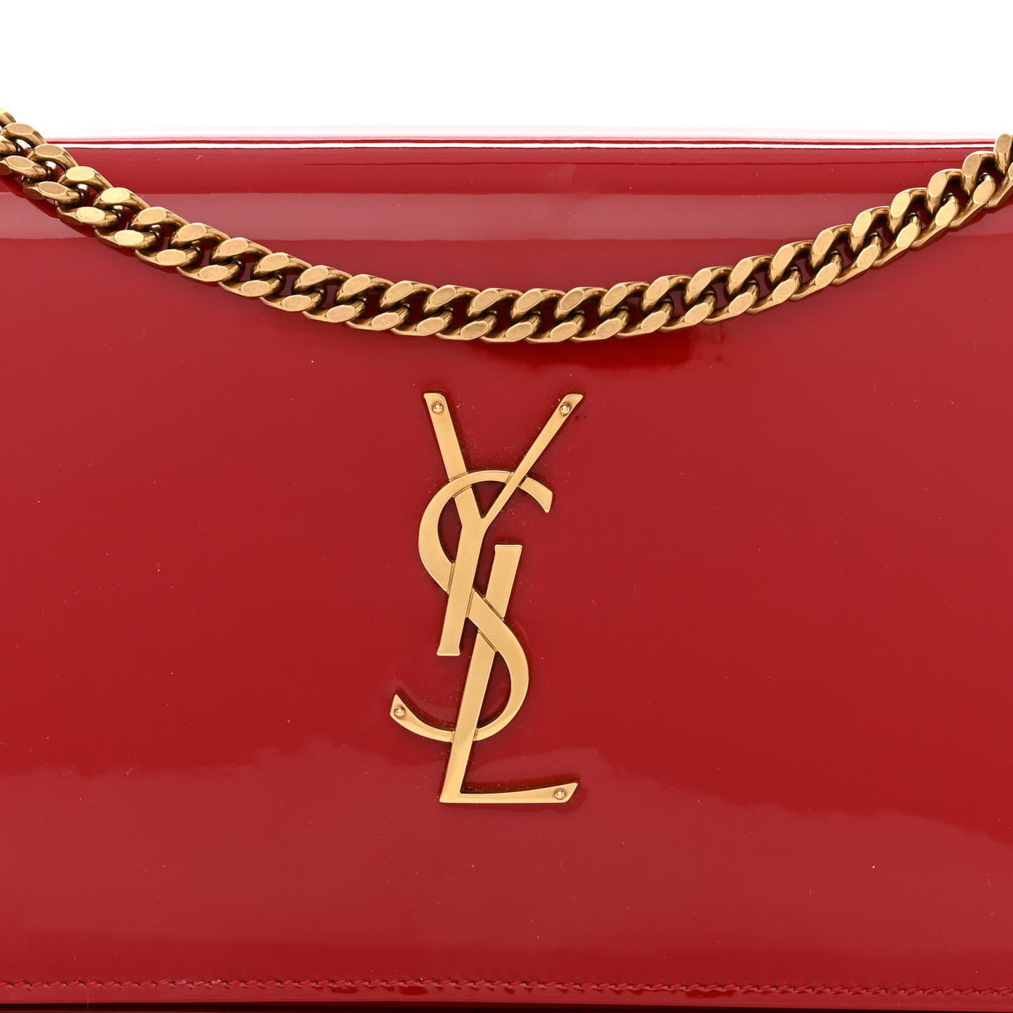 Patent Calfskin Monogram Kate Wallet On Chain Rouge Eros