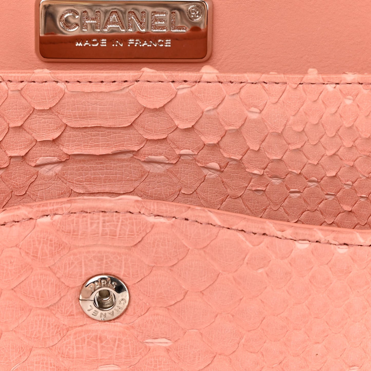 Snakeskin Jumbo Double Flap Pink