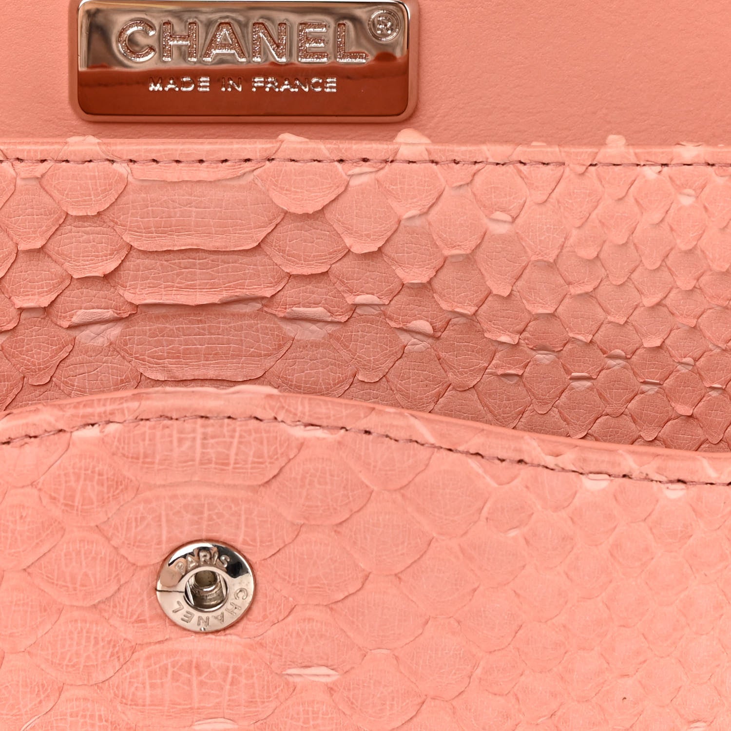 Chanel Snakeskin Jumbo Double Flap Pink 13 of 18