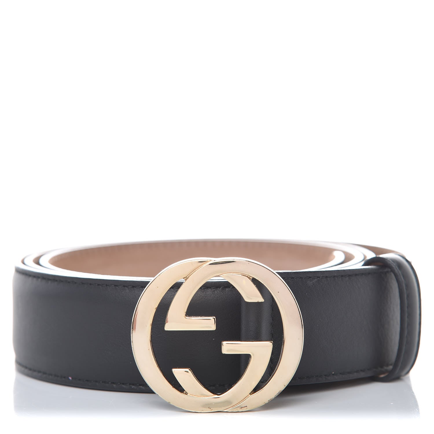 Gucci Calfskin Interlocking G 37mm Belt 115 46 Black 1 of 8