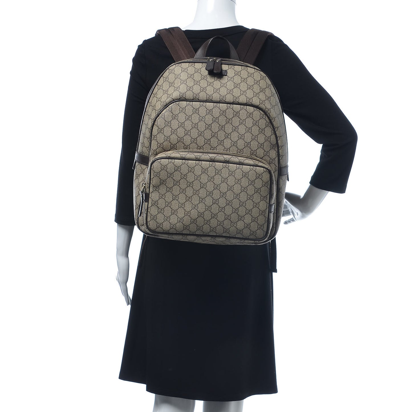 GG Supreme Monogram Large Day Backpack Brown
