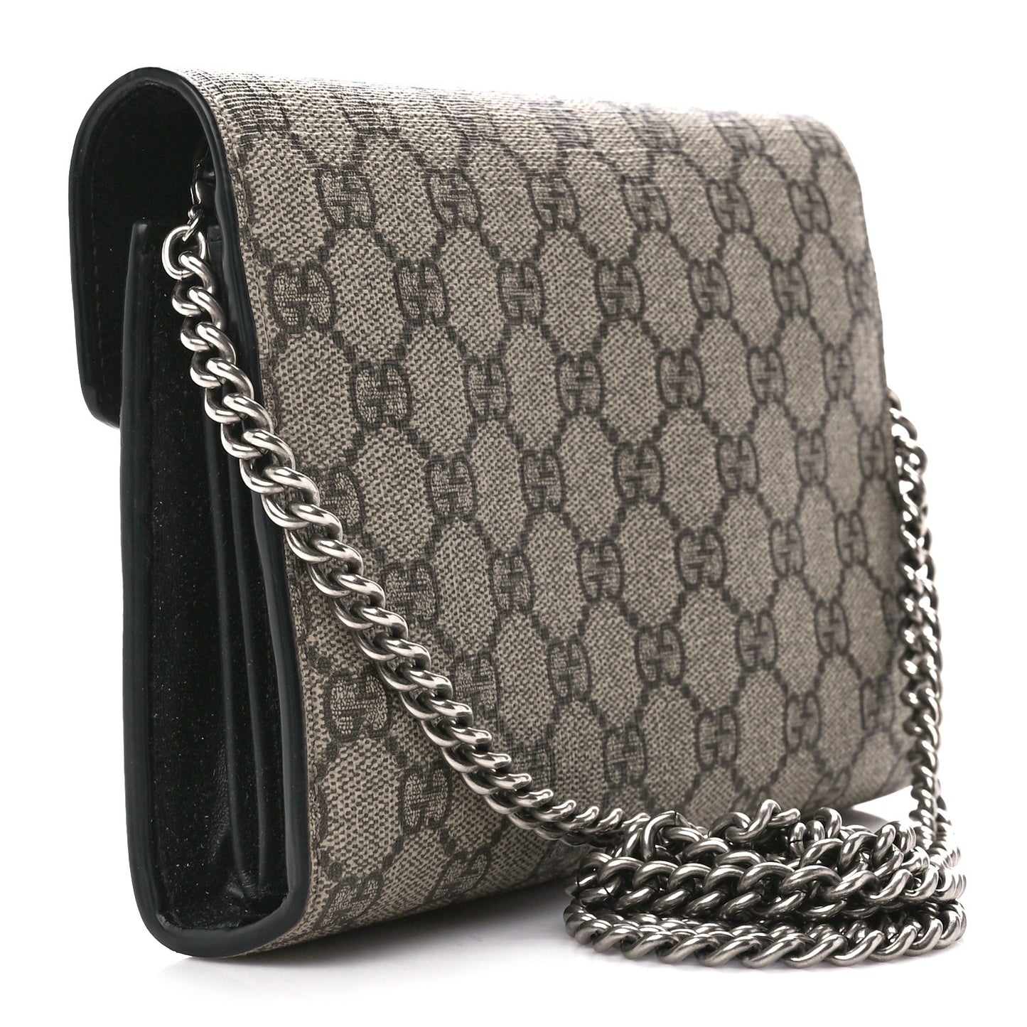 GG Supreme Monogram Mini Dionysus Chain Wallet Beige Black