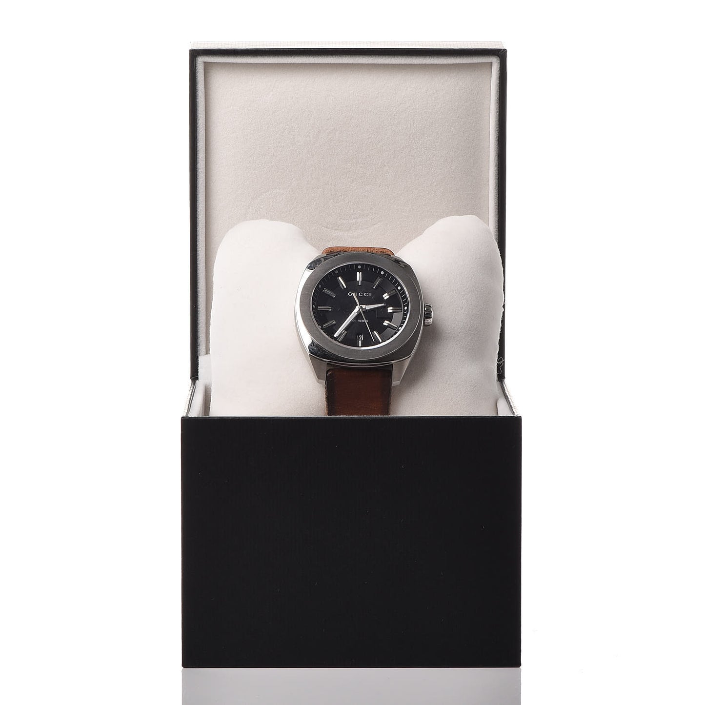 Stainless Steel Calfskin 44mm GG2570 Toscano Quartz Watch Black