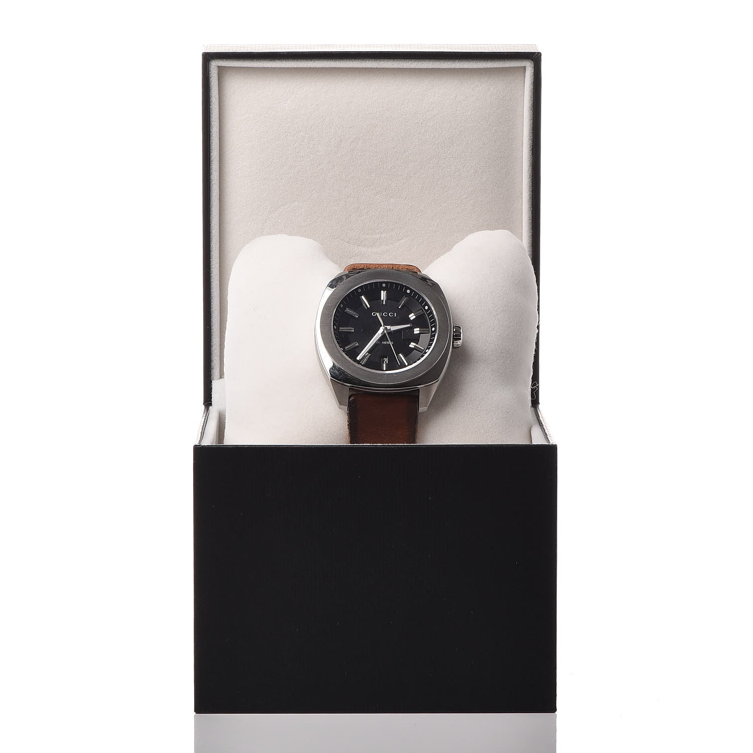 Gucci Stainless Steel Calfskin 44mm GG2570 Toscano Quartz Watch Black 15 of 15