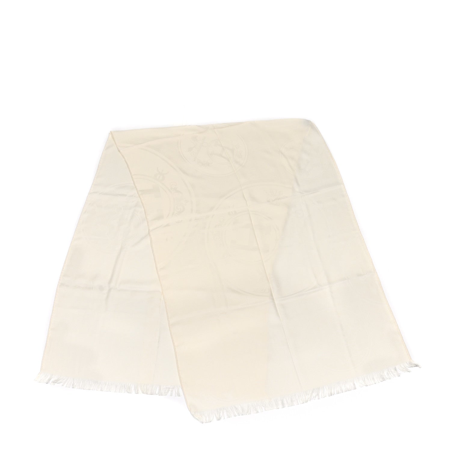 Hermes Cashmere Silk New Libris Stole Ivory 2 of 3