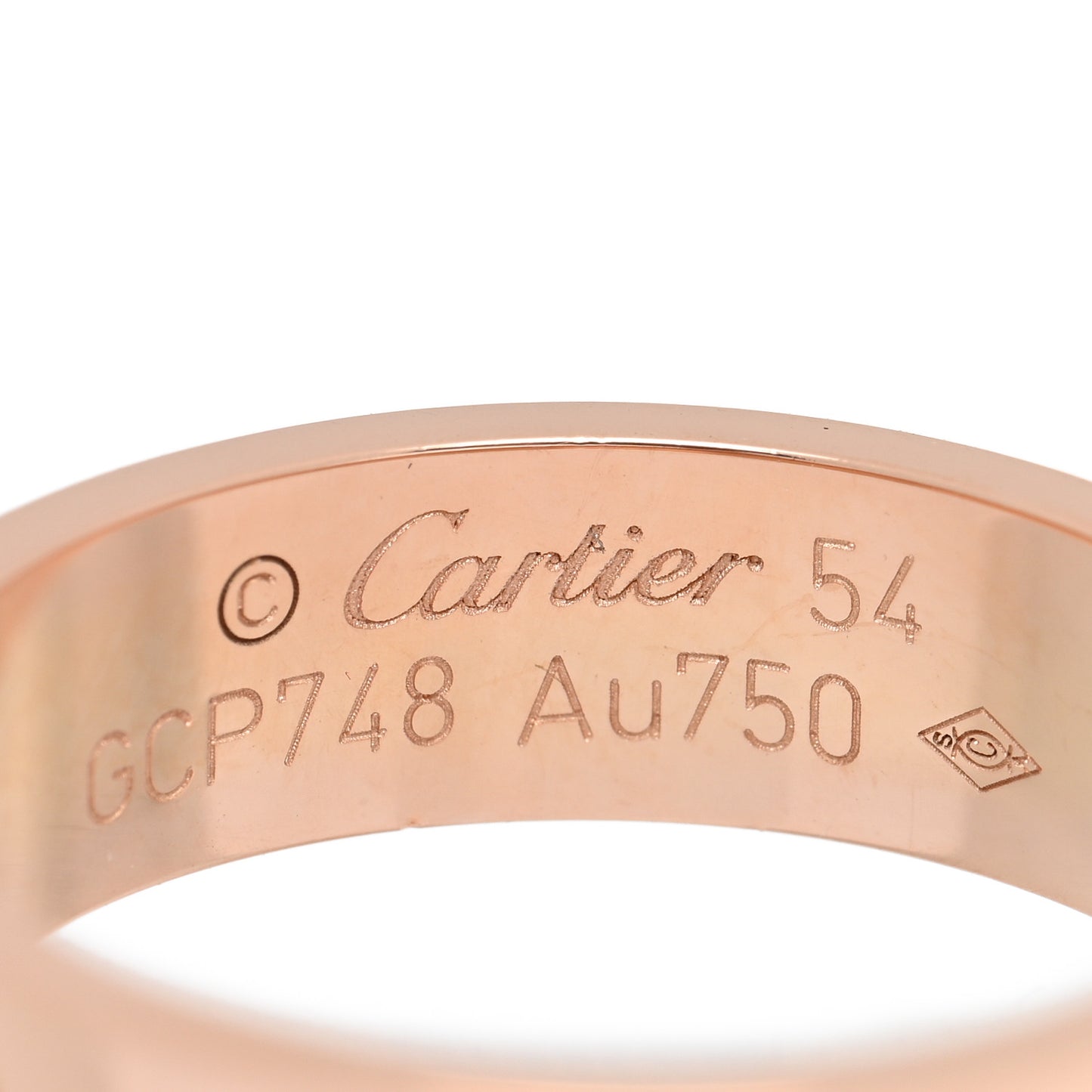18K Pink Gold 5.5mm LOVE Ring 54 6.75