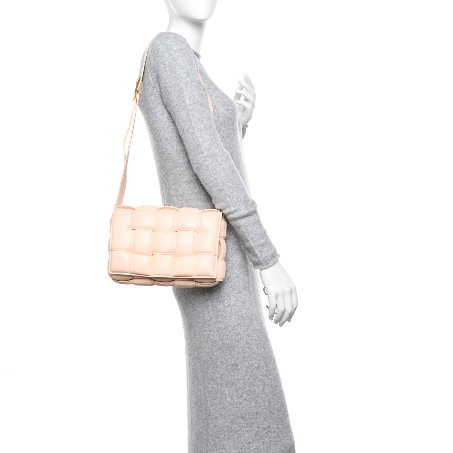 Nappa Maxi Intreccio Padded Cassette Crossbody Bag Melon Washed