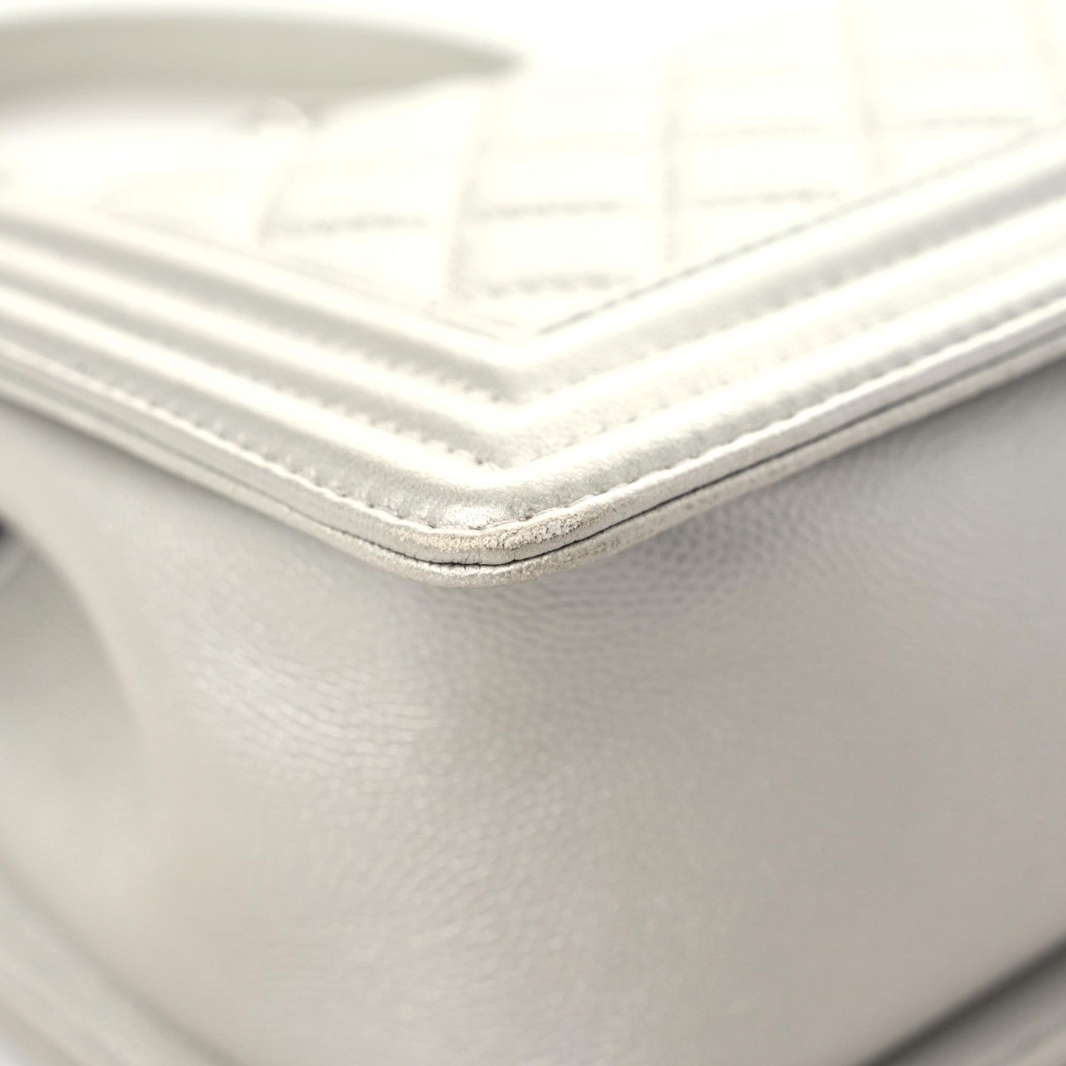 Chanel Metallic Caviar Quilted Medium Boy Flap Silver 9 of 15