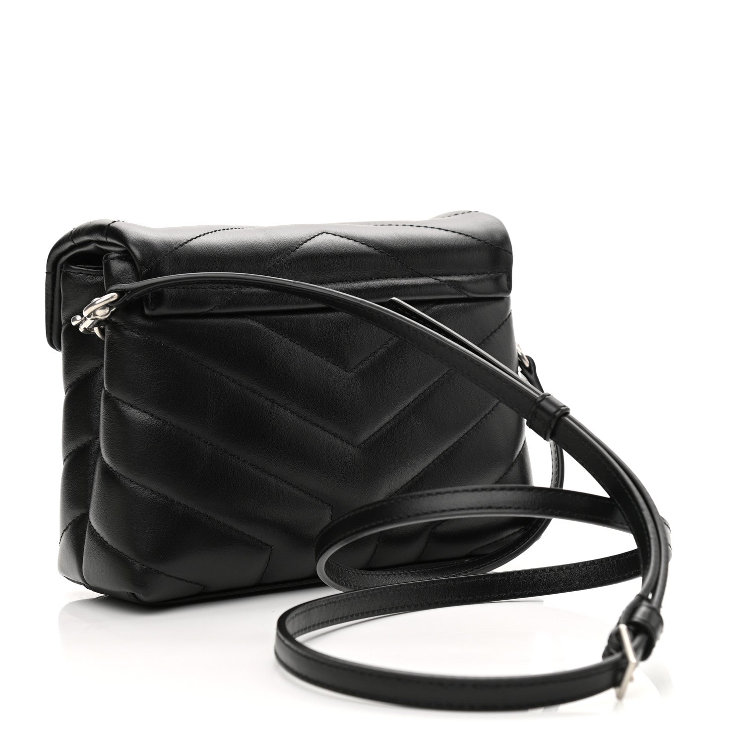 Saint Laurent Calfskin Y Quilted Monogram Toy Loulou Crossbody Bag Black 3 of 12