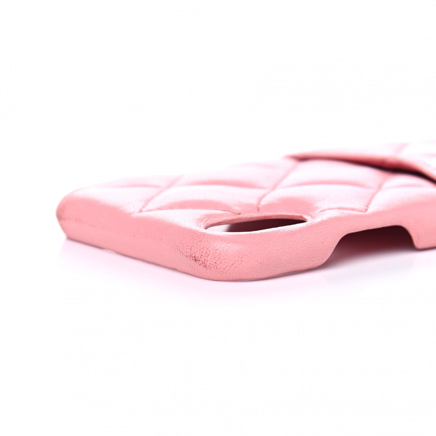 Lambskin Quilted iPhone X Coco Tech Case Pink