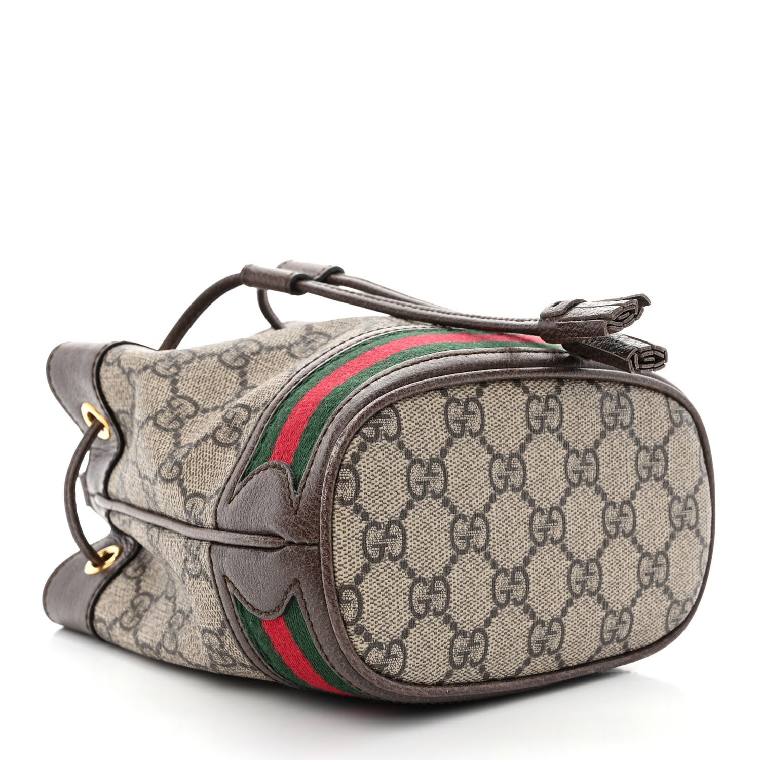 Gucci GG Supreme Monogram Web Mini Ophidia Bucket Bag Brown 4 of 10