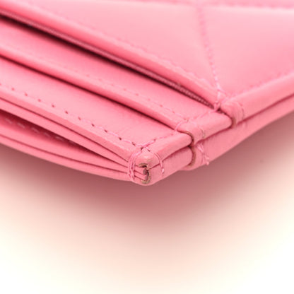 Chanel Lambskin Quilted Chanel 19 Card Holder Pink 9 of 11