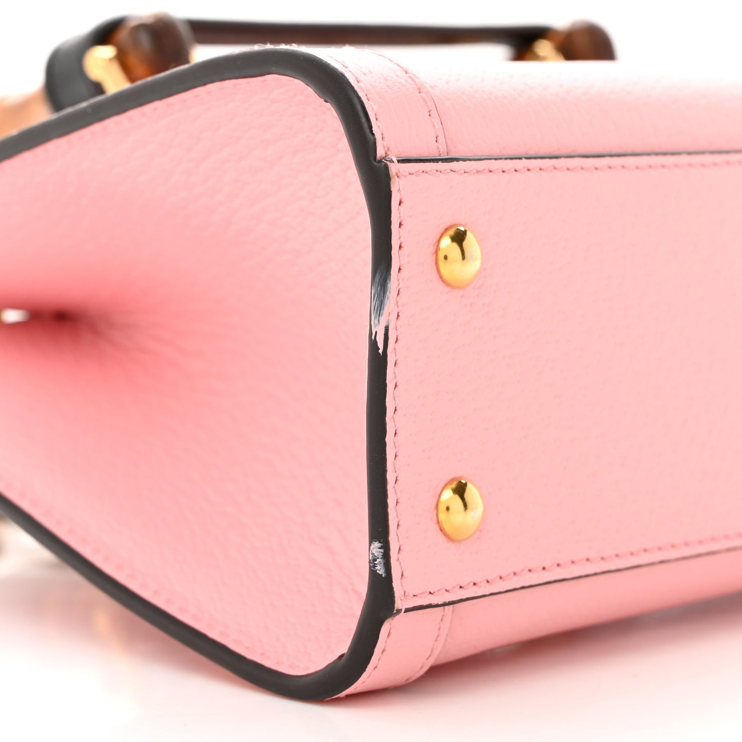Textured Dollar Calfskin Web Small Diana Shoulder Bag Wild Rose Black