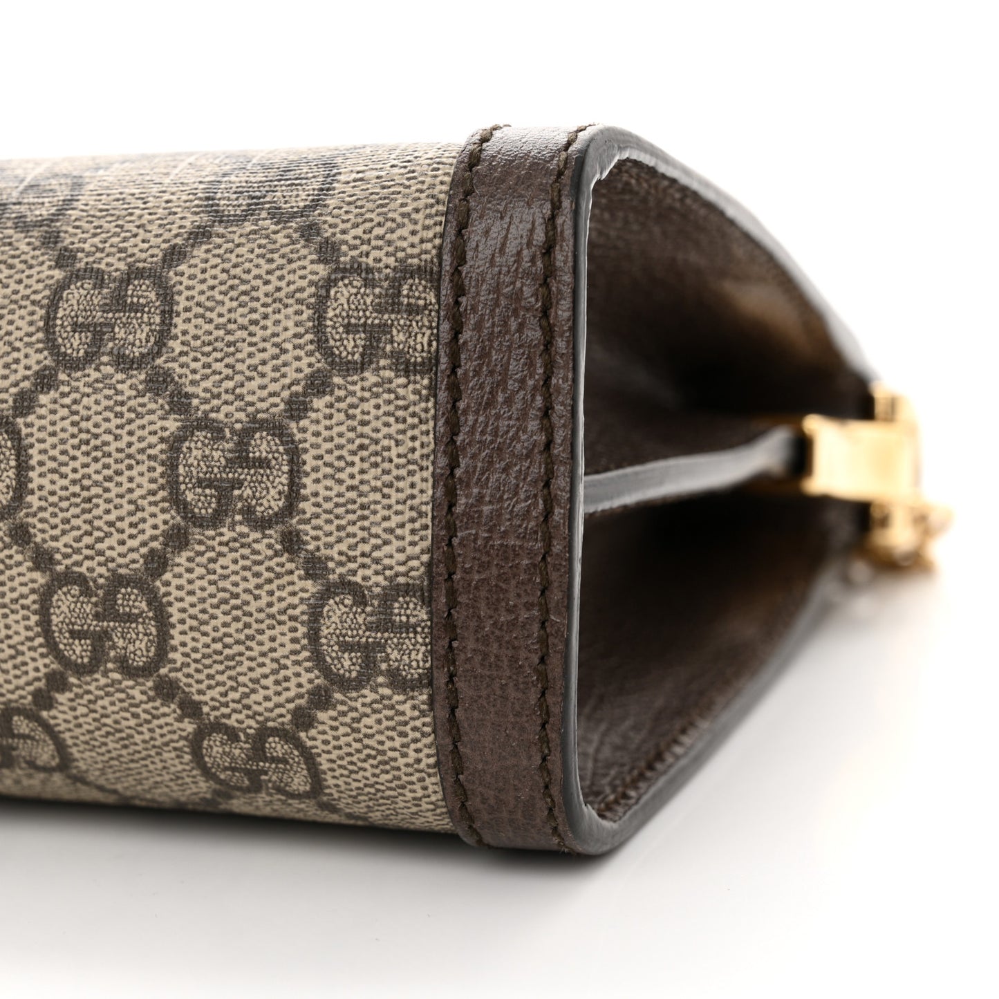 GG Supreme Monogram Web Small Ophidia Chain Shoulder Bag Brown