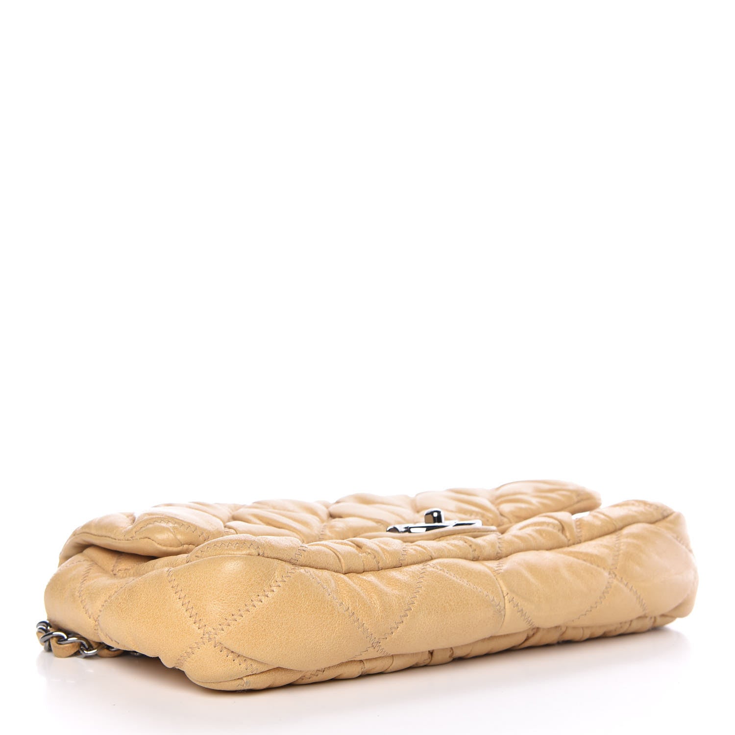 Chanel Calfskin Quilted Medium Bubble Quilt Flap Bag Beige 4 of 14