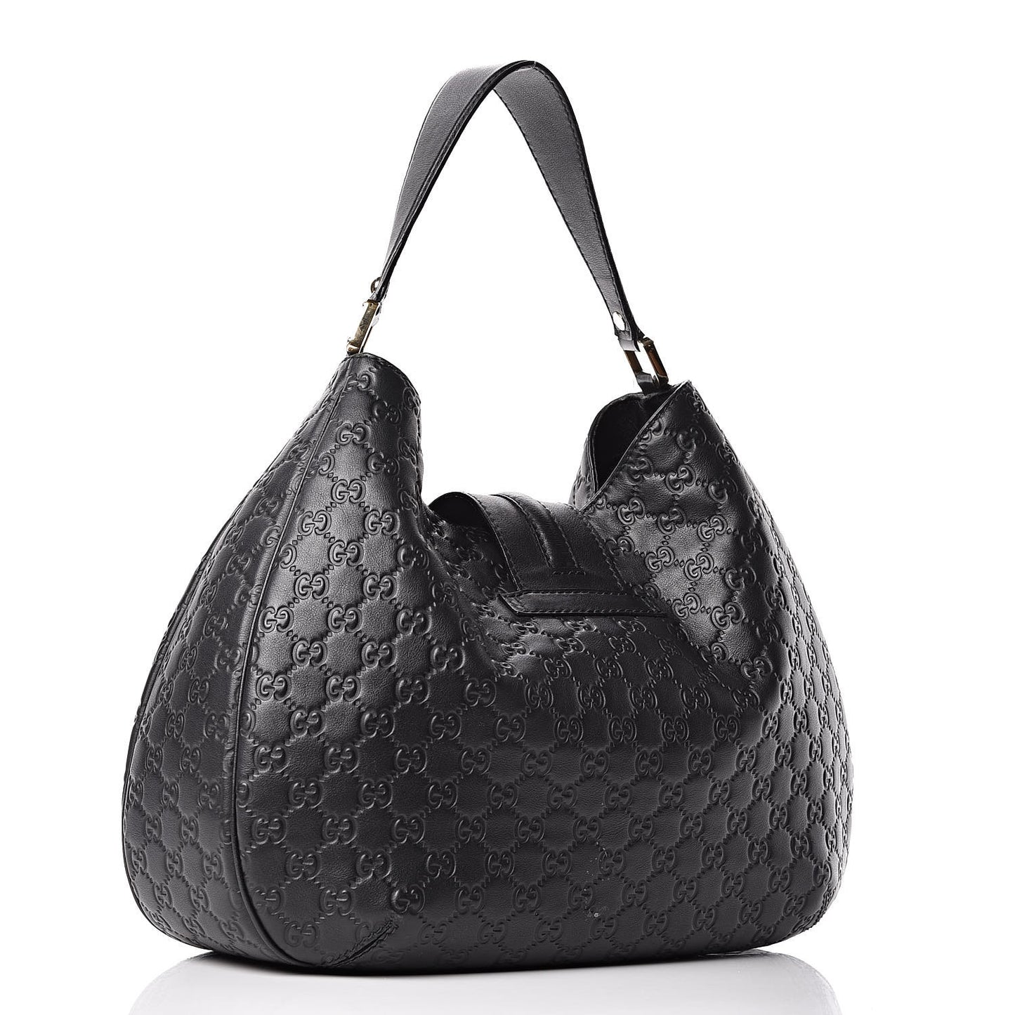 Guccissima Large New Ladies Web Hobo Black