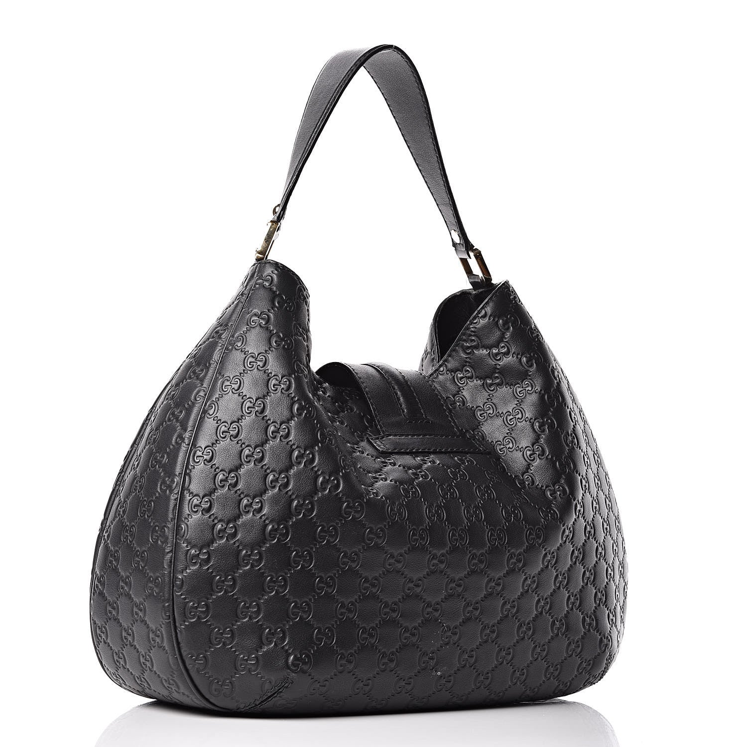 Gucci Guccissima Large New Ladies Web Hobo Black 3 of 12