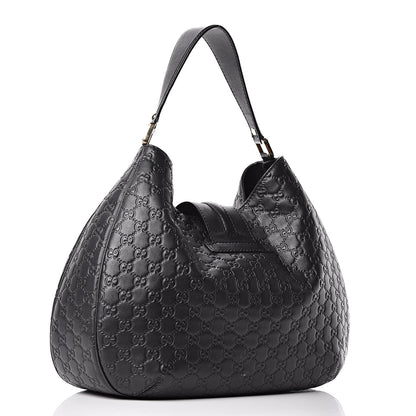 Gucci Guccissima Large New Ladies Web Hobo Black 3 of 12