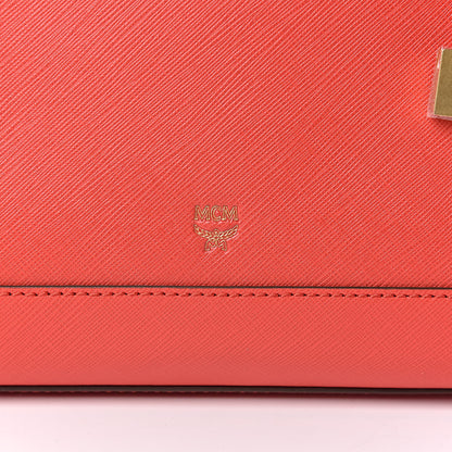 MCM Saffiano Nuovo Tote Hot Coral 10 of 10