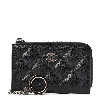 Chanel Caviar Quilted Zipped Key Holder Case Black 1 of 8