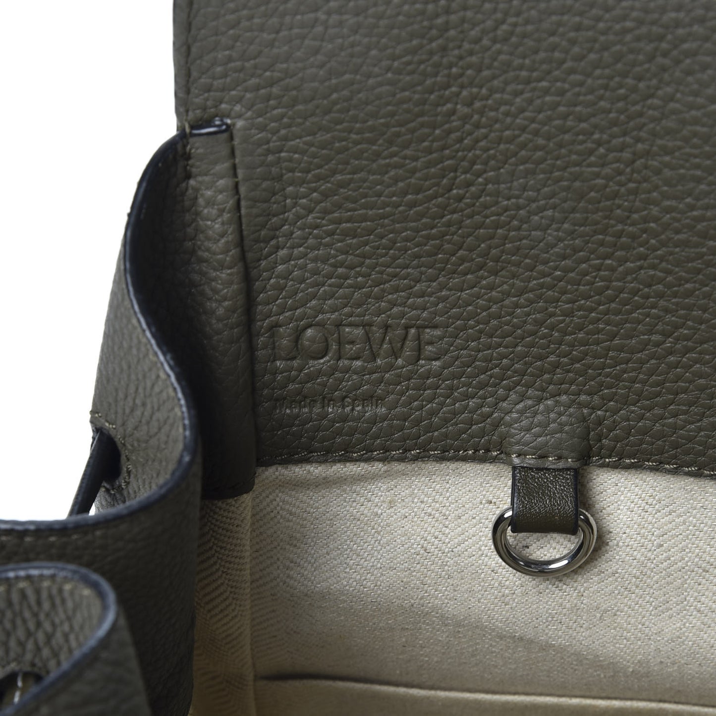 Calfskin Small Hammock Shoulder Bag Khaki Green