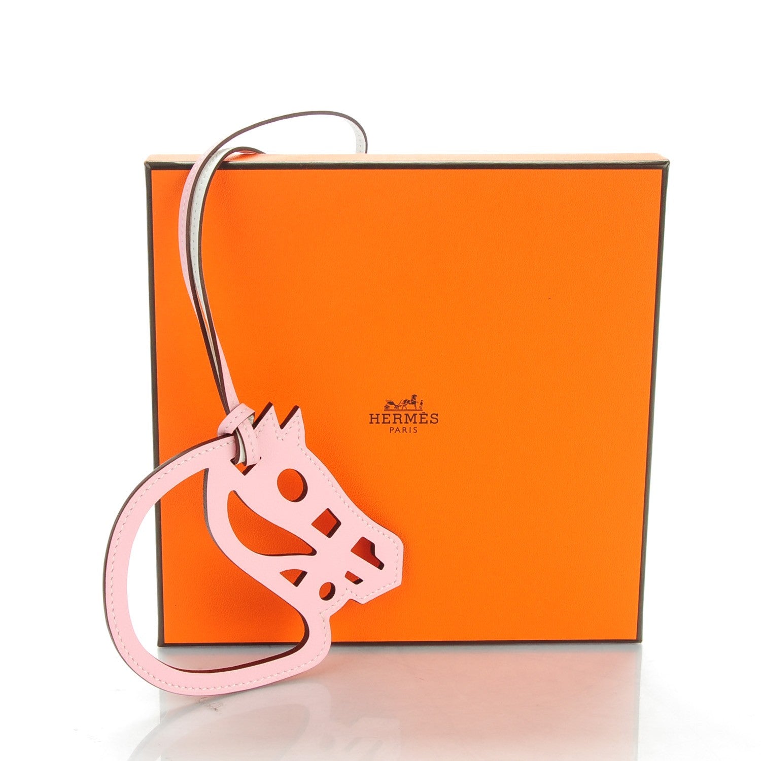 Hermes Swift Paddock Cheval Horse Bag Charm White Rose Sakura 4 of 4
