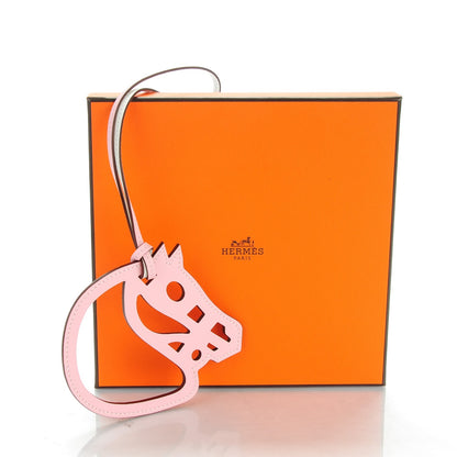 Hermes Swift Paddock Cheval Horse Bag Charm White Rose Sakura 4 of 4
