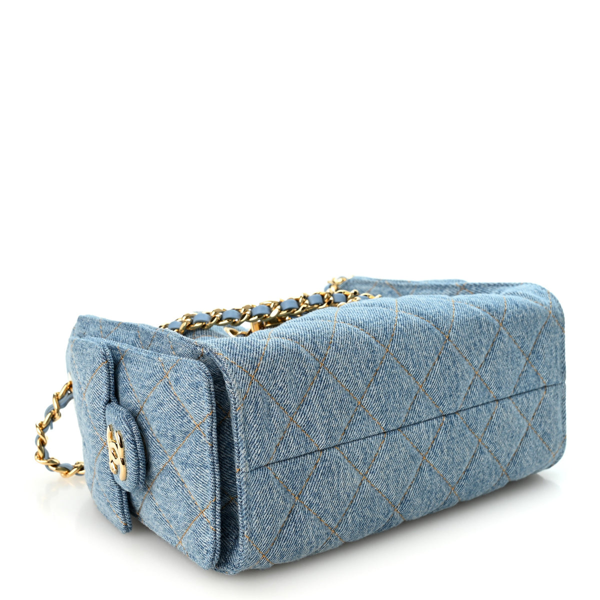 Chanel Denim Quilted Mini Chanel 25 Handbag Blue 4 of 10