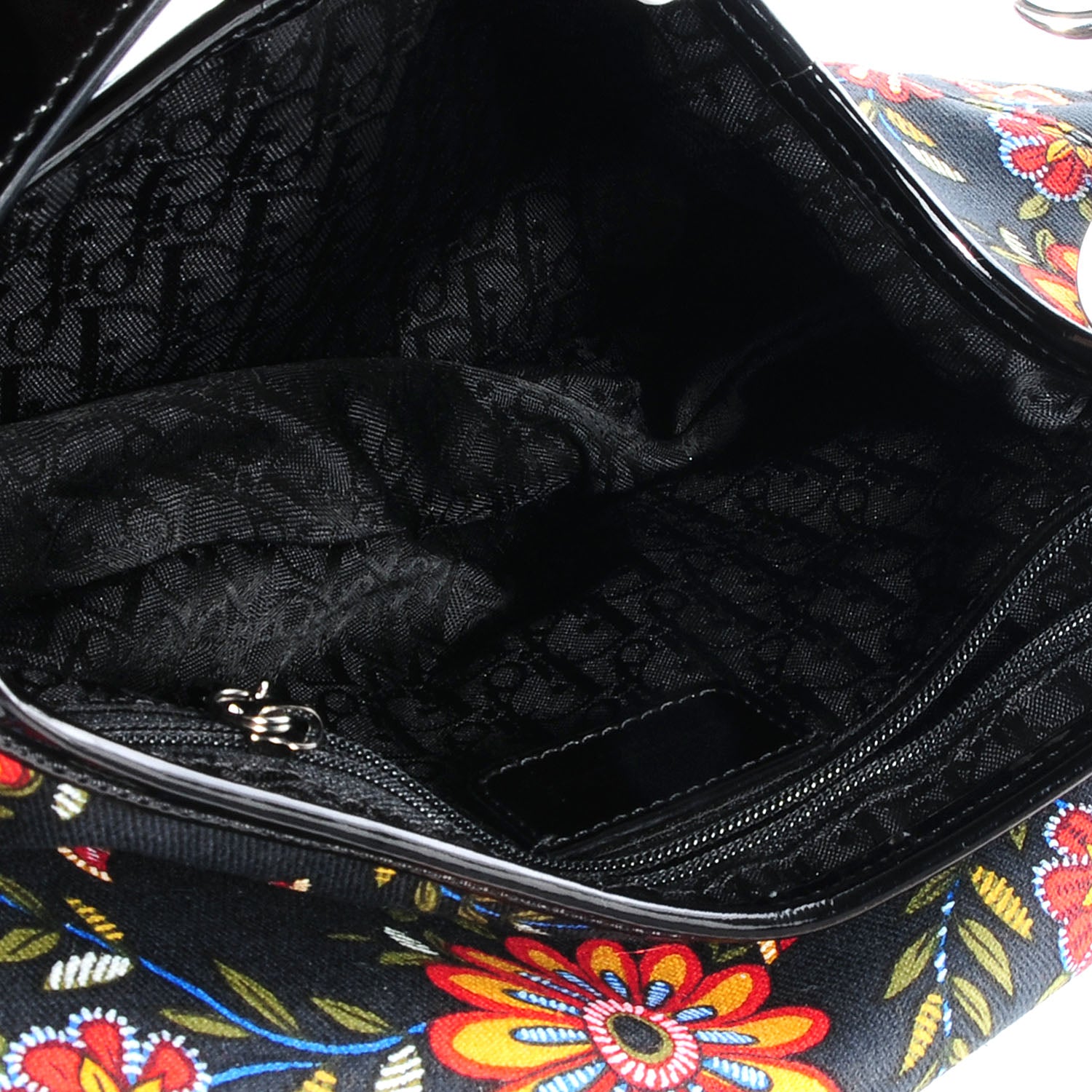 Christian Dior Canvas Floral Saddle Black 5 of 7